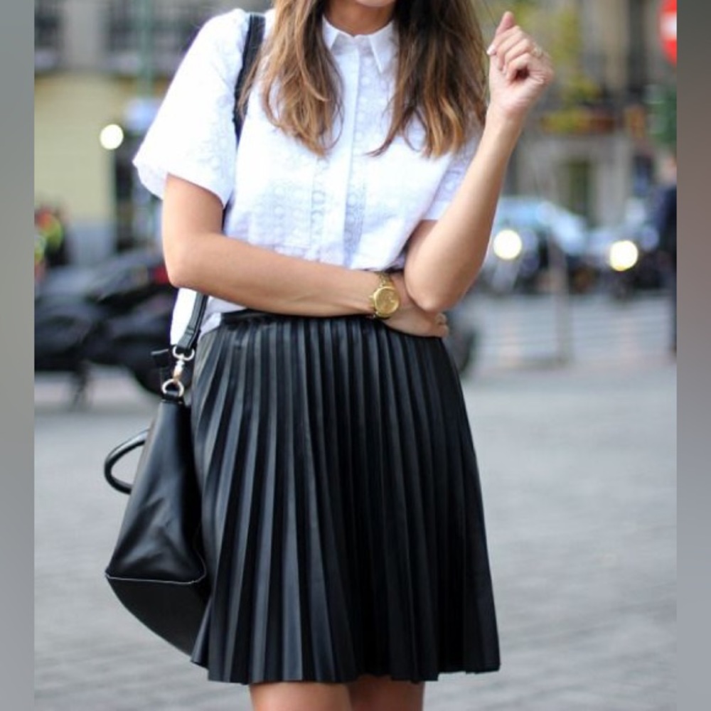 Aritzia Black Pleated Mini Skirt